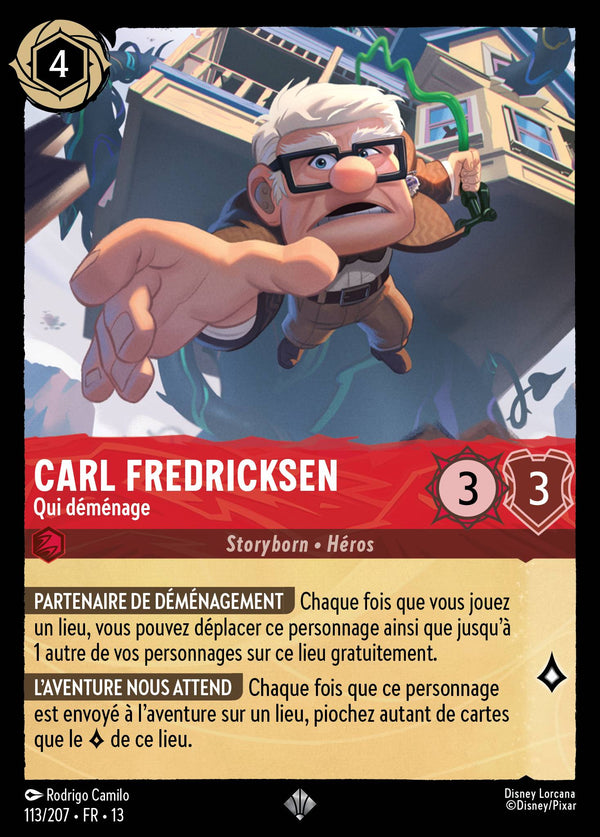 113/207 - Carl Fredricksen - Qui déménage — Carte Disney Lorcana Invasion Epineuse! 113/207
