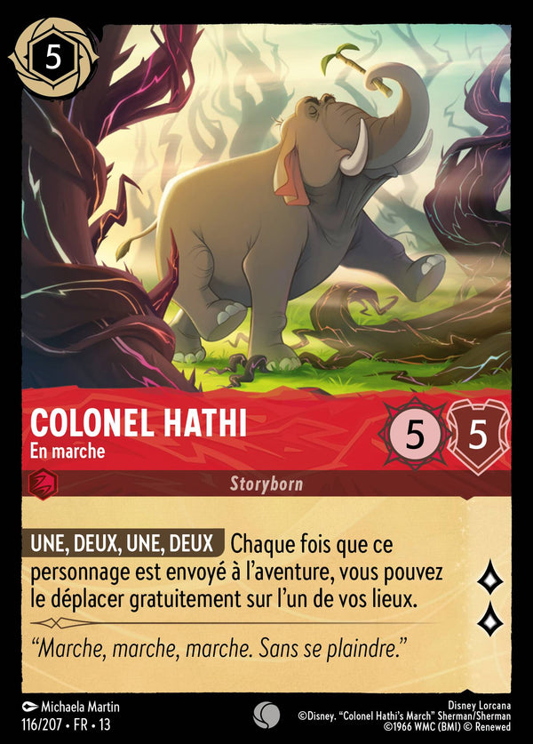 116/207 - Colonel Hathi - En marche — Carte Disney Lorcana Invasion Epineuse! 116/207