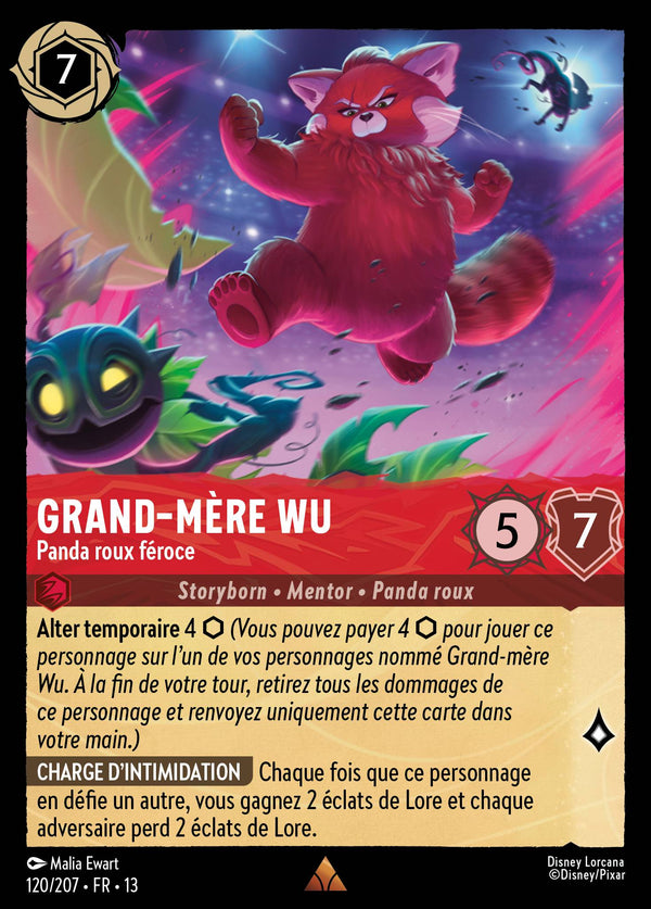 120/207 - Grand-mère Wu - Panda roux féroce — Carte Disney Lorcana Invasion Epineuse! 120/207