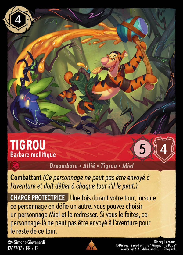 126/207 - Tigrou - Barbare mellifique — Carte Disney Lorcana Invasion Epineuse! 126/207