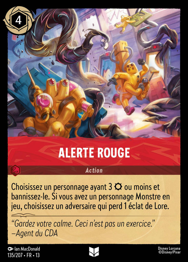 135/207 - Alerte rouge — Carte Disney Lorcana Invasion Epineuse! 135/207