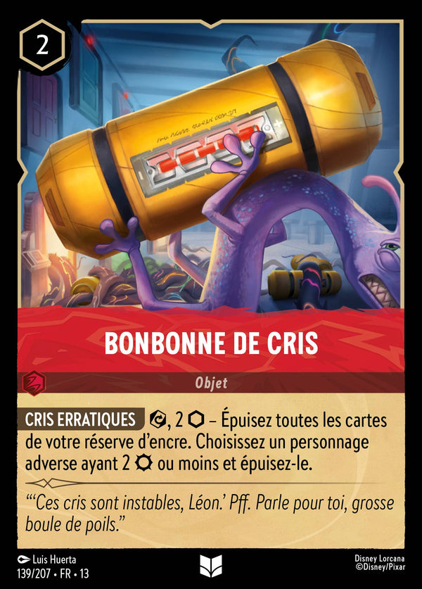 139/207 - Bonbonne de cris — Carte Disney Lorcana Invasion Epineuse! 139/207
