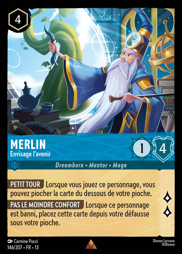 146/207 - Merlin - Envisage l'avenir — Carte Disney Lorcana Invasion Epineuse! 146/207