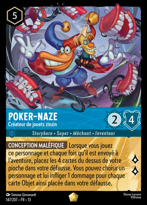 147/207 - Poker-Naze - Créateur de jouets zinzin — Carte Disney Lorcana Invasion Epineuse! 147/207