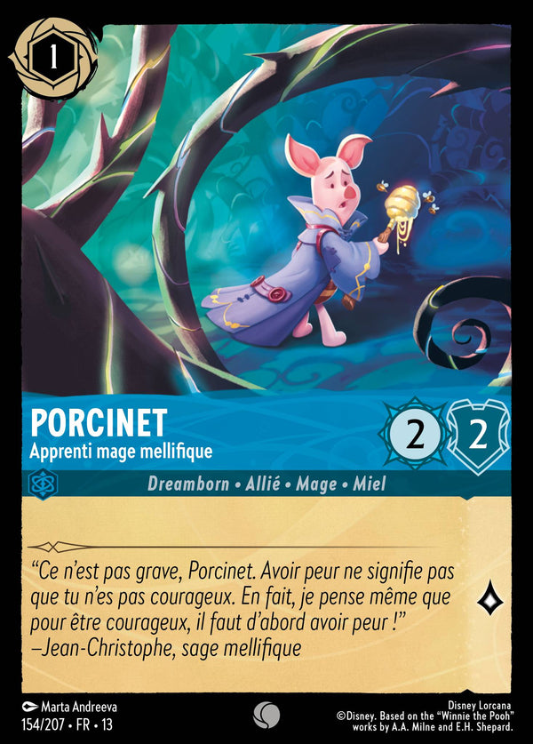154/207 - Porcinet - Apprenti mage mellifique — Carte Disney Lorcana Invasion Epineuse! 154/207