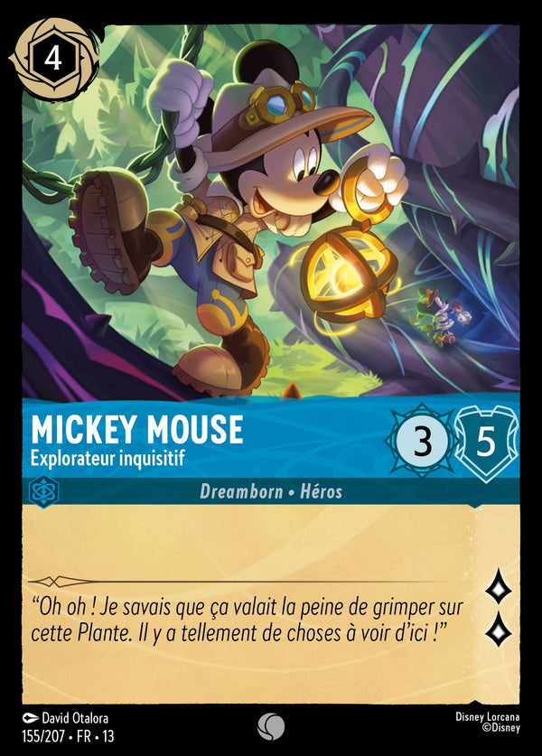 155/207 - Mickey Mouse - Explorateur inquisitif — Carte Disney Lorcana Invasion Epineuse! 155/207