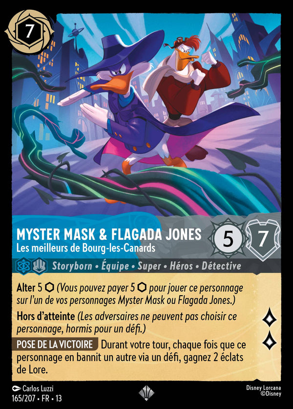 165/207 - Myster Mask & Flagada Jones - Les meilleurs de Bourg-les-Canards — Carte Disney Lorcana Invasion Epineuse! 165/207