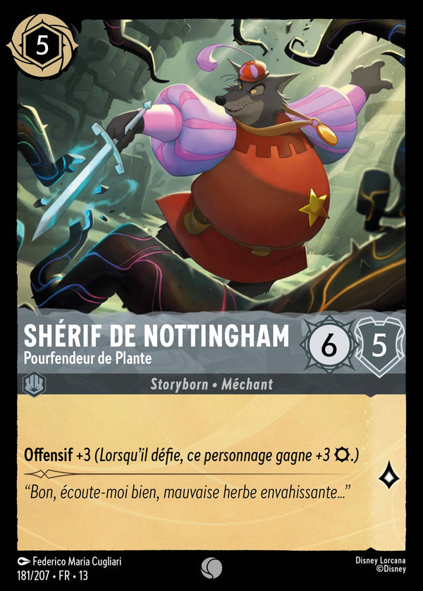 181/207 - Shérif de Nottingham - Pourfendeur de Plante — Carte Disney Lorcana Invasion Epineuse! 181/207