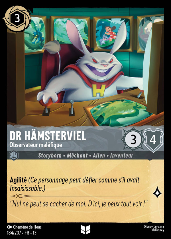 184/207 - Dr Hämsterviel - Observateur maléfique — Carte Disney Lorcana Invasion Epineuse! 184/207