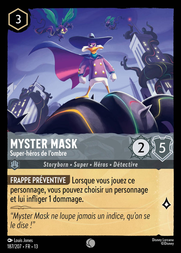 187/207 - Myster Mask - Super-héros de l'ombre — Carte Disney Lorcana Invasion Epineuse! 187/207