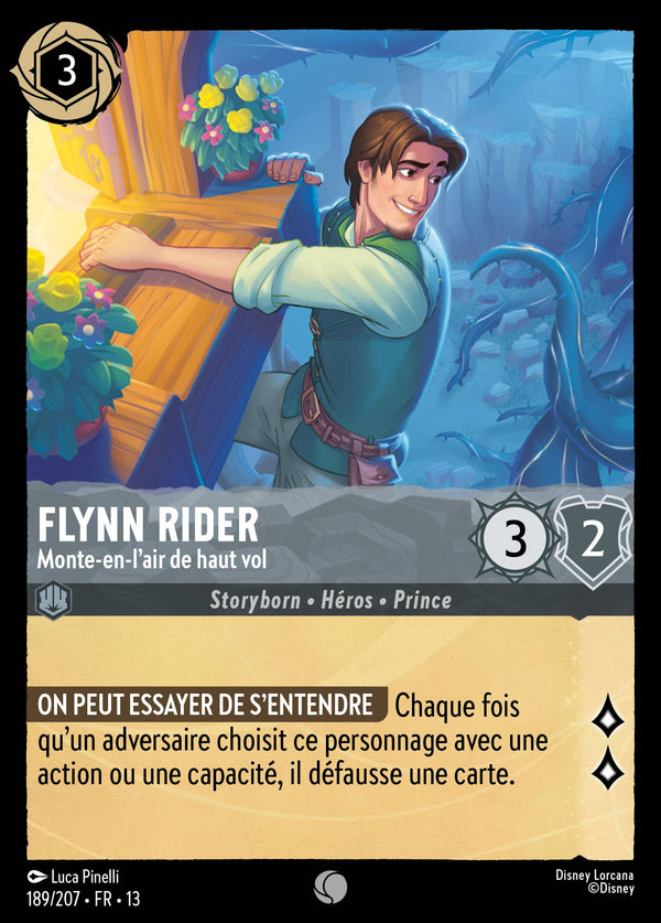 189/207 - Flynn Rider - Monte-en-l'air de haut vol — Carte Disney Lorcana Invasion Epineuse! 189/207