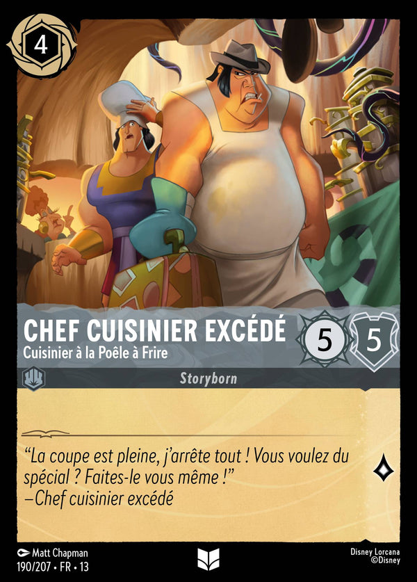 190/207 - Chef cuisinier excédé - Cuisinier à la Poêle à Frire — Carte Disney Lorcana Invasion Epineuse! 190/207