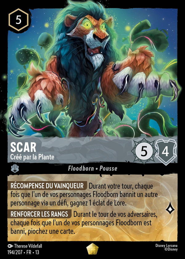 194/207 - Scar - Créé par la Plante — Carte Disney Lorcana Invasion Epineuse! 194/207
