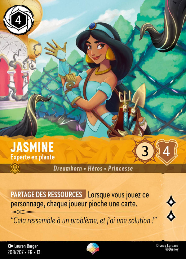 208/207 - Jasmine - Experte en plante — Carte Disney Lorcana Invasion Epineuse! 208/207