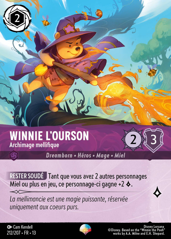 212/207 - Winnie l'Ourson - Archimage mellifique — Carte Disney Lorcana Invasion Epineuse! 212/207
