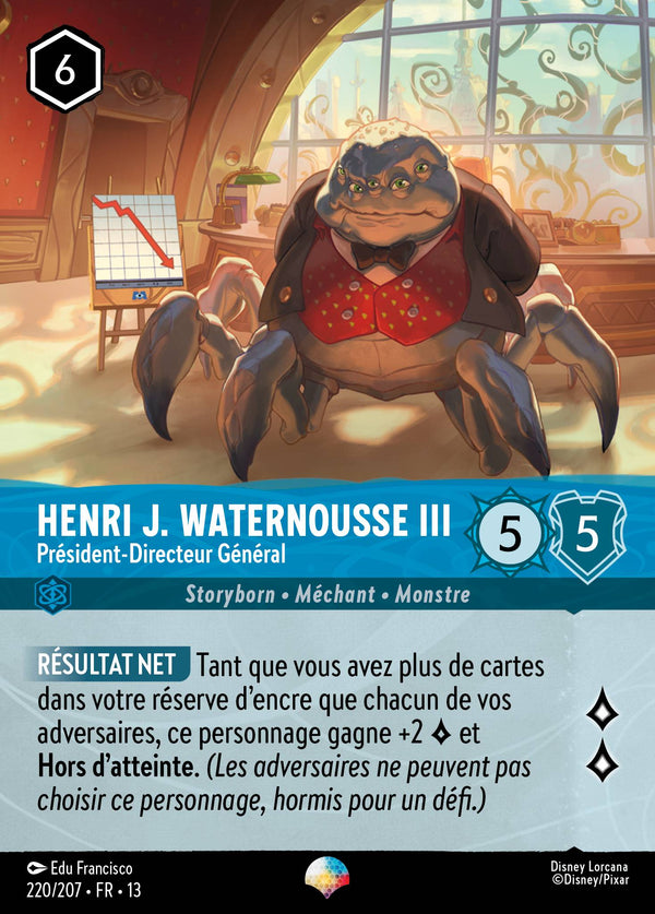 220/207 - Henri J. Waternousse III - Président-Directeur Général — Carte Disney Lorcana Invasion Epineuse! 220/207