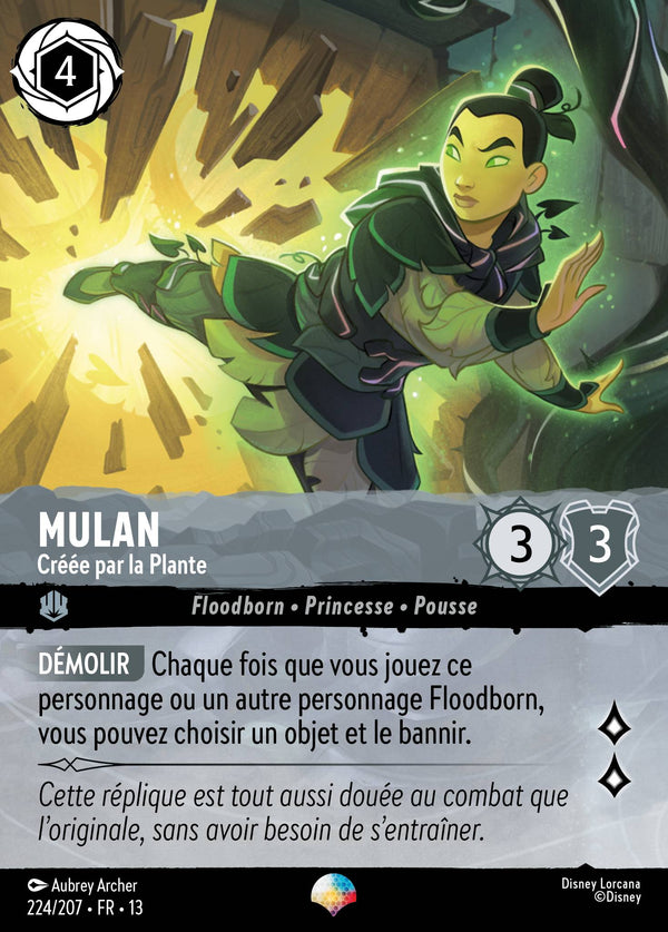 224/207 - Mulan - Créée par la Plante — Carte Disney Lorcana Invasion Epineuse! 224/207
