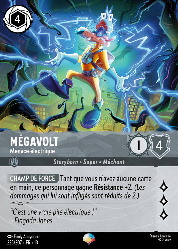 225/207 - Mégavolt - Menace électrique — Carte Disney Lorcana Invasion Epineuse! 225/207