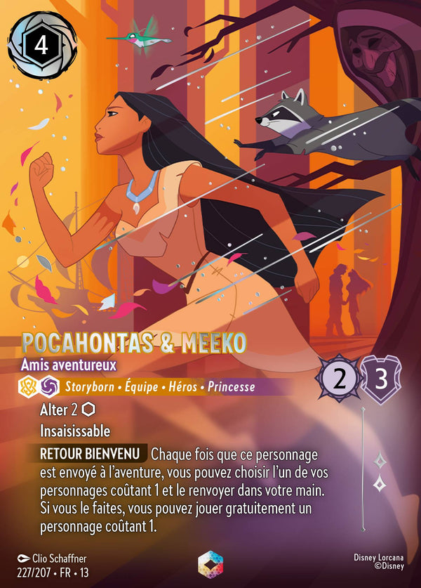 227/207 - Pocahontas & Meeko - Amis aventureux — Carte Disney Lorcana Invasion Epineuse! 227/207