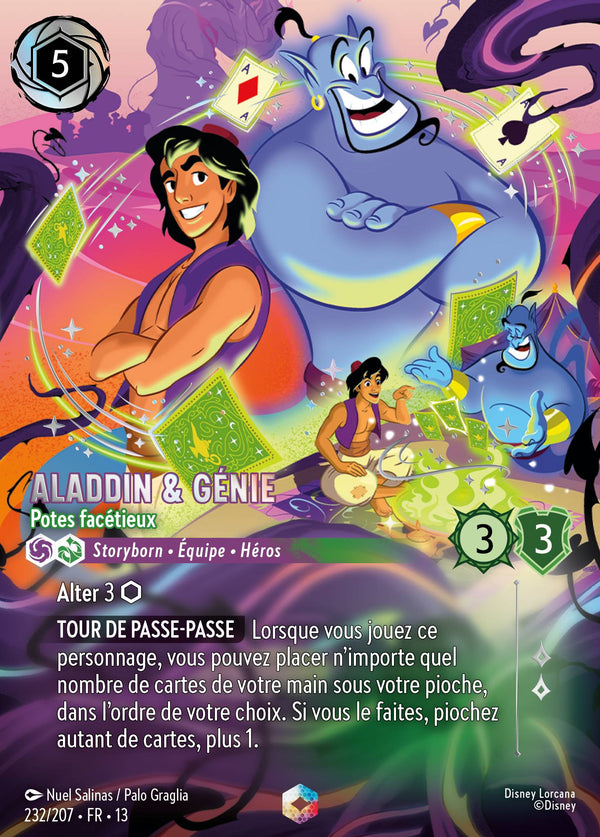 232/207 - Aladdin & Génie - Potes facétieux — Carte Disney Lorcana Invasion Epineuse! 232/207