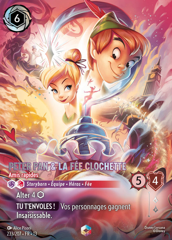 233/207 - Peter Pan & La Fée Clochette - Amis rapides — Carte Disney Lorcana Invasion Epineuse! 233/207