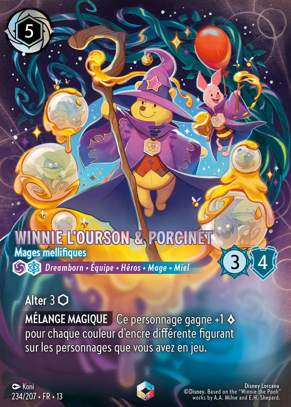 234/207 - Winnie l'Ourson & Porcinet - Mages mellifiques — Carte Disney Lorcana Invasion Epineuse! 234/207