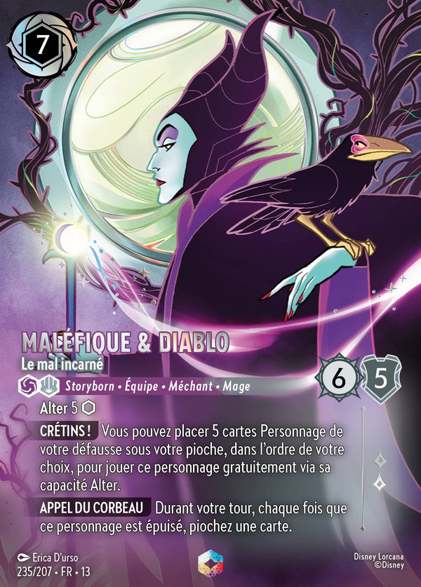 235/207 - Maléfique & Diablo - Le mal incarné — Carte Disney Lorcana Invasion Epineuse! 235/207