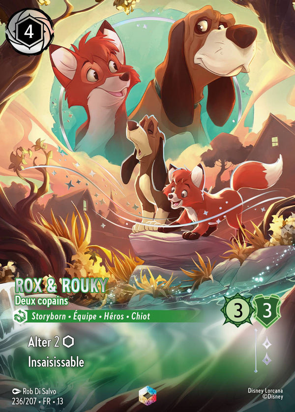 236/207 - Rox & Rouky - Deux copains — Carte Disney Lorcana Invasion Epineuse! 236/207