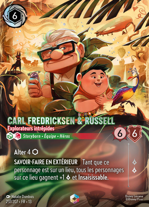 237/207 - Carl Fredricksen & Russell - Explorateurs intrépides — Carte Disney Lorcana Invasion Epineuse! 237/207