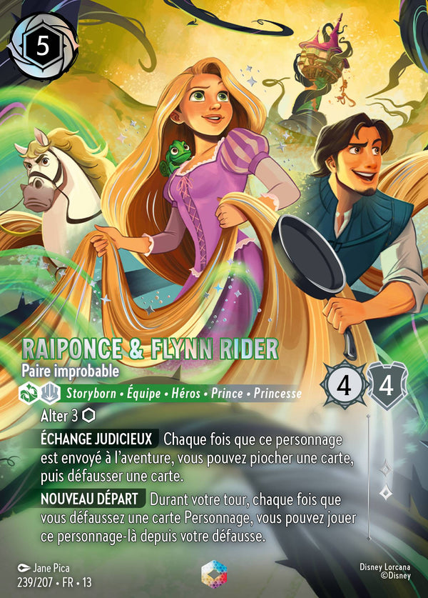 239/207 - Raiponce & Flynn Rider - Paire improbable — Carte Disney Lorcana Invasion Epineuse! 239/207