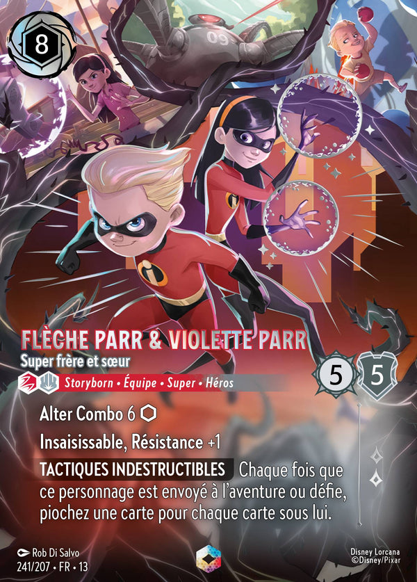 241/207 - Flèche Parr & Violette Parr - Super frère et sœur — Carte Disney Lorcana Invasion Epineuse! 241/207