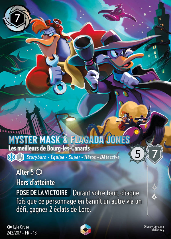 242/207 - Myster Mask & Flagada Jones - Les meilleurs de Bourg-les-Canards — Carte Disney Lorcana Invasion Epineuse! 242/207
