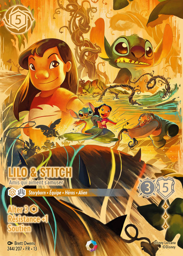 244/207 - Lilo & Stitch - Amis qui aiment s'amuser — Carte Disney Lorcana Invasion Epineuse! 244/207