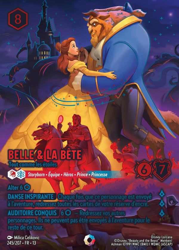245/207 - Belle & La Bête - Tout comme les étoiles — Carte Disney Lorcana Invasion Epineuse! 245/207