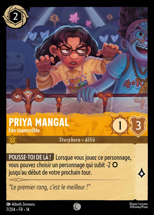Priya Mangal - Fan inamovible - Carte Disney Lorcana 7 Hyperia City