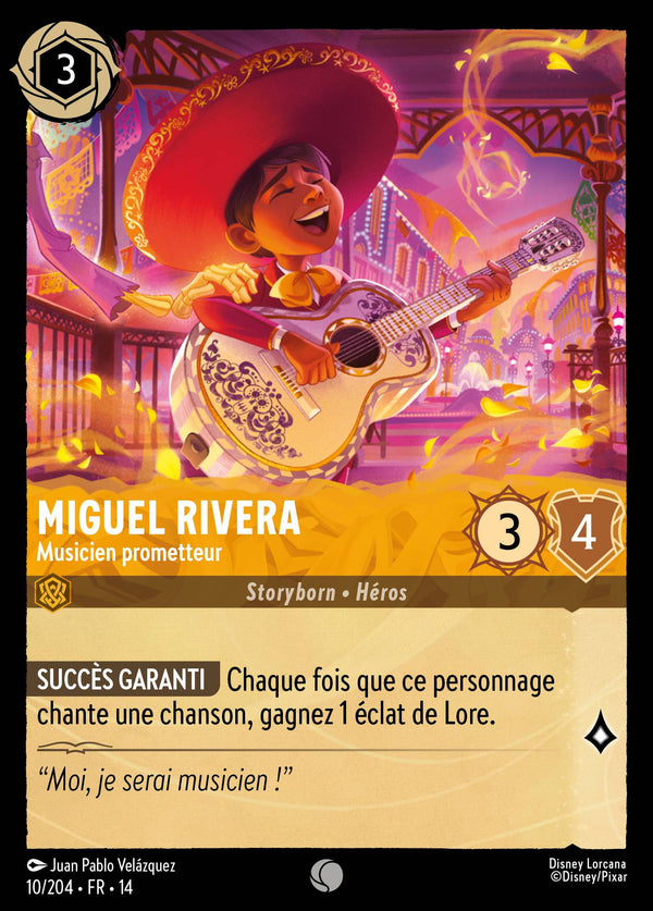 Miguel Rivera - Musicien prometteur - Carte Disney Lorcana 10 Hyperia City