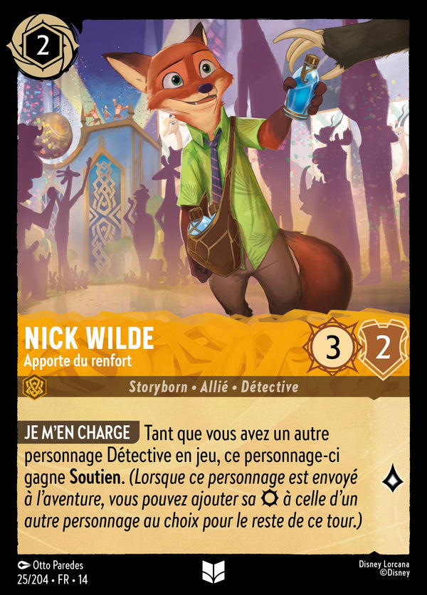 Nick Wilde - Apporte du renfort - Carte Disney Lorcana 25 Hyperia City