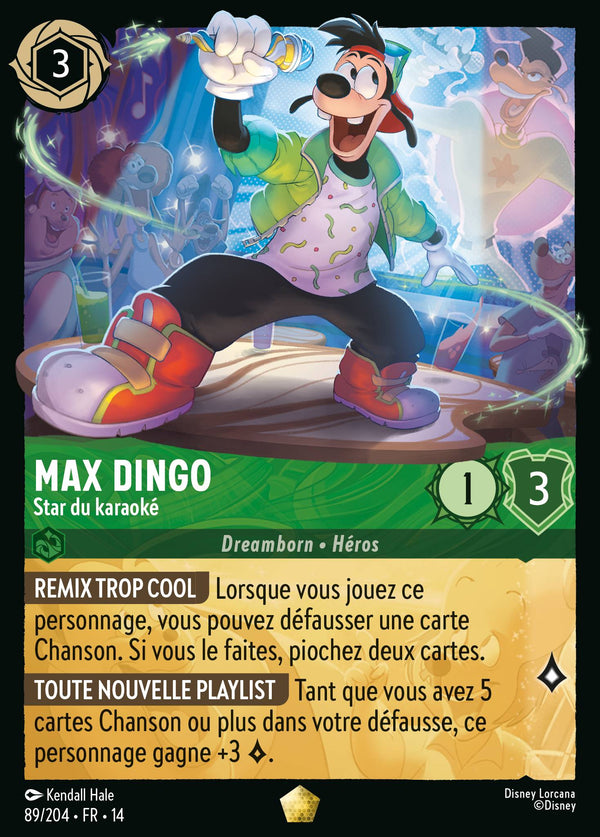 Max Dingo - Star du karaoké - Carte Disney Lorcana 89 Hyperia City