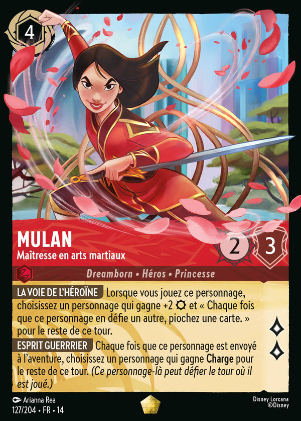Mulan - Maîtresse en arts martiaux - Carte Disney Lorcana 127 Hyperia City