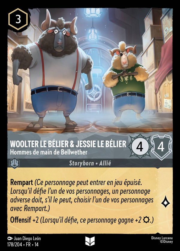 Woolter le bélier & Jessie le bélier - Hommes de main de Bellwether - Carte Disney Lorcana 178 Hyperia City