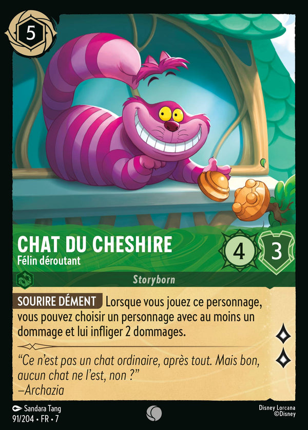 091/204 - Chat du Cheshire - Félin déroutant — Carte Disney Lorcana L'île d'Archazia 91/204