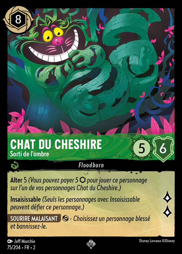 075/204 - Chat du Cheshire - Sorti de l'ombre — Carte Disney Lorcana L'Ascension des Floodborn 75/204