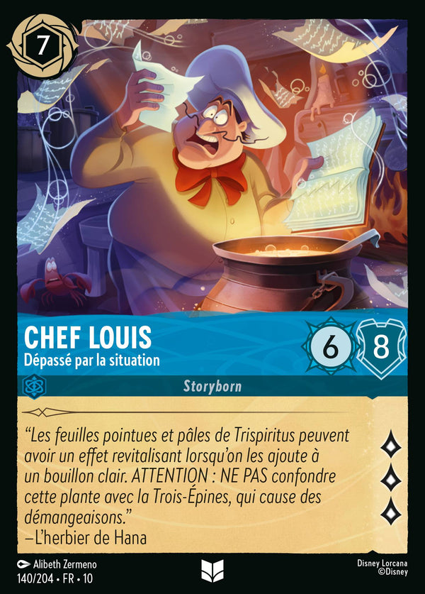140/204 - Chef Louis - Dépassé par la situation — Carte Disney Lorcana Lueurs dans les Profondeurs 140/204