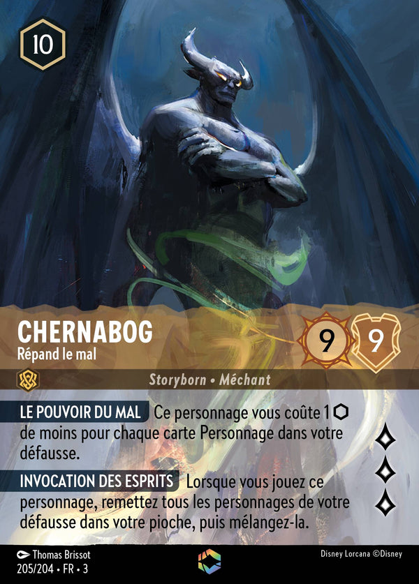 205/204 - Chernabog - Répand le mal — Carte Disney Lorcana Les Terres d'Encres 205/204