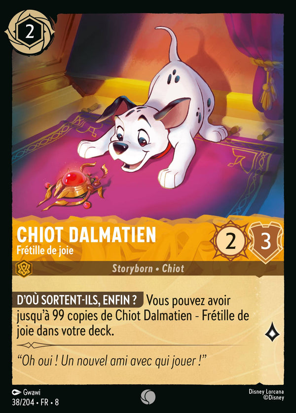 038/204 - Chiot Dalmatien - Frétille de joie — Carte Disney Lorcana Le Règne de Jafar 38/204