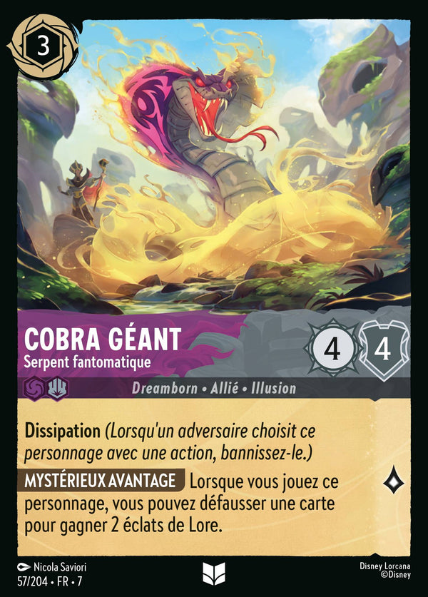 057/204 - Cobra géant - Serpent fantomatique — Carte Disney Lorcana L'île d'Archazia 57/204