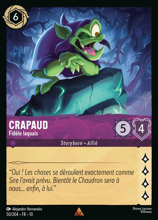050/204 - Crapaud - Fidèle laquais — Carte Disney Lorcana Lueurs dans les Profondeurs 50/204