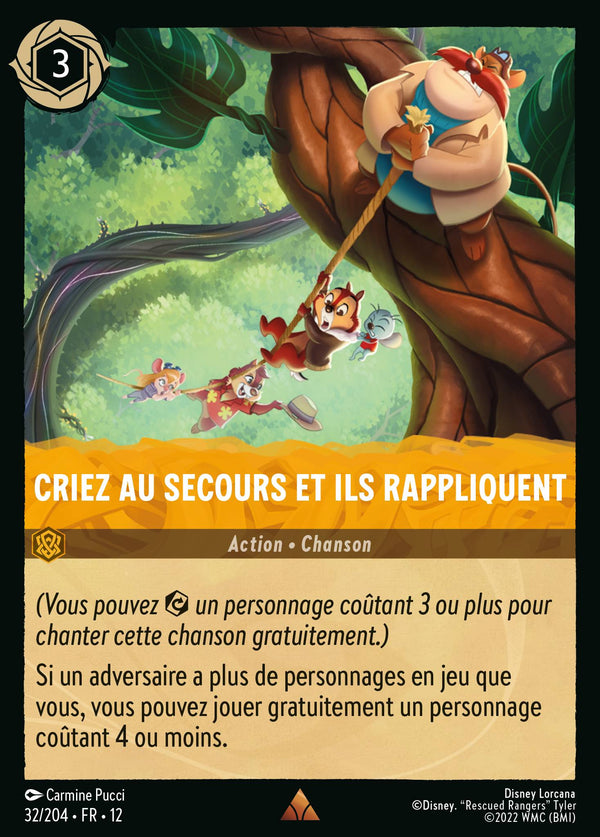 032/204 - Criez au secours et ils rappliquent — Carte Disney Lorcana Contrées Inconnues 32/204