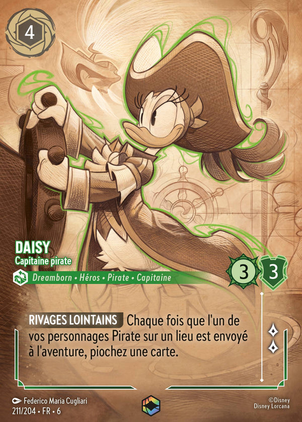 211/204 - Daisy - Capitaine pirate — Carte Disney Lorcana La Mer Azurite 211/204
