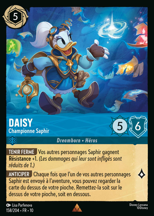 158/204 - Daisy - Championne Saphir — Carte Disney Lorcana Lueurs dans les Profondeurs 158/204